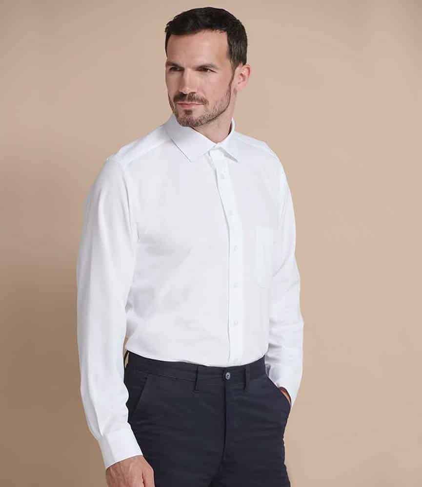 Henbury Left Chest Pocket Long Sleeve Classic Oxford Shirt Cotton 